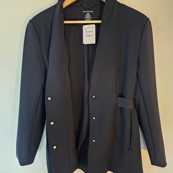 NWT Bandier Sport Logo Blazer in Black Size M - Picture 9 of 10